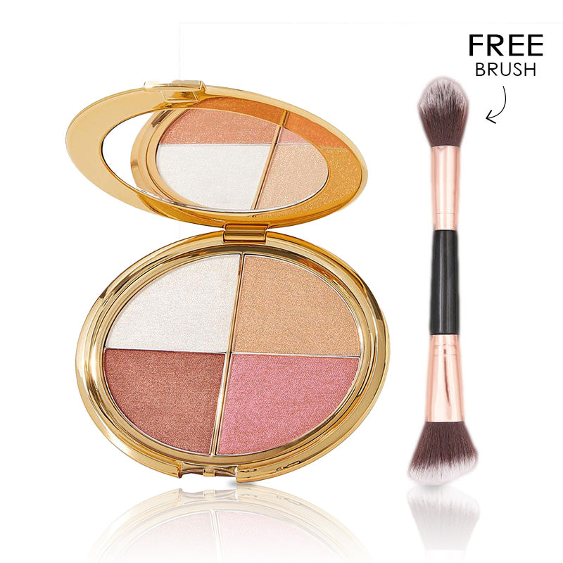 ☄️Last 3 hours 60% off⏰eye & cheek palette - eyeshadow and highlighter makeup (with Detachable Brush)